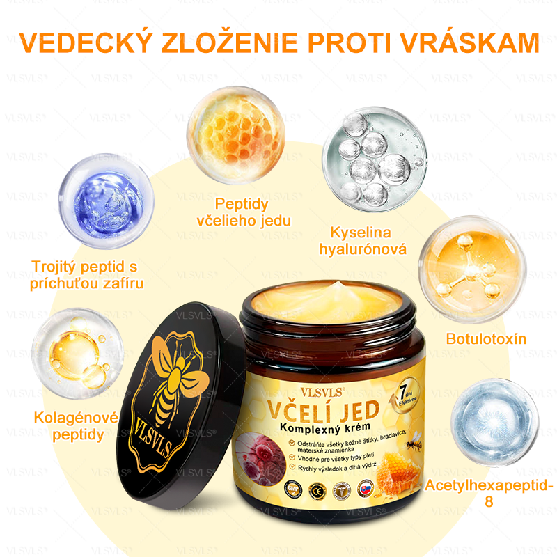 🌸🌸  VLSVLS® Komplexný krém s včelím jedom – POSLEDNÝ DEŇ: Zľava 80 %! (ochabnutá pokožka, jemné vrásky, strata pevnosti, ploché poprsie, ovisnuté boky a ďalšie)