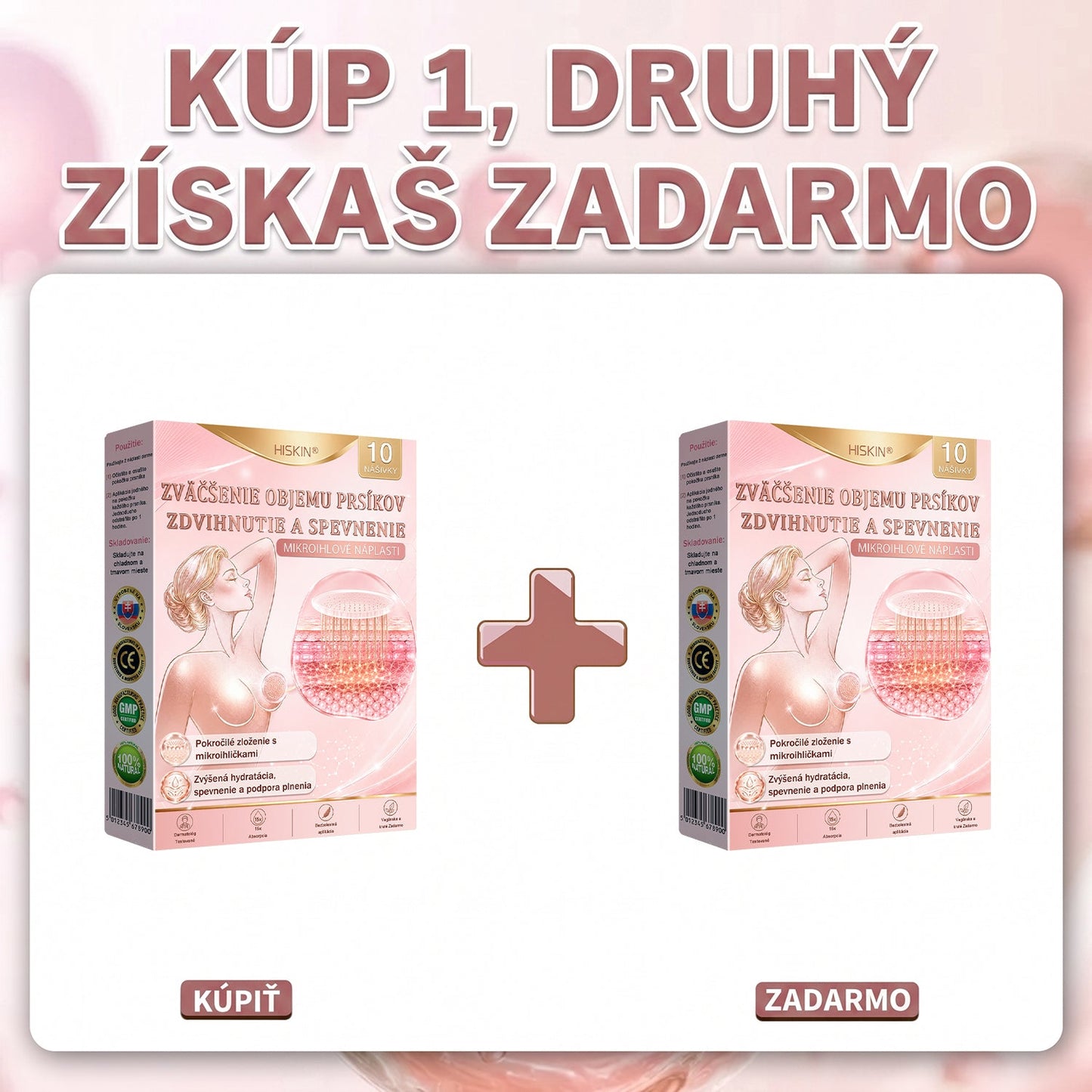 💦HISKIN® Náplasti s mikroihličkami na zväčšenie objemu, spevnenie a lifting poprsia