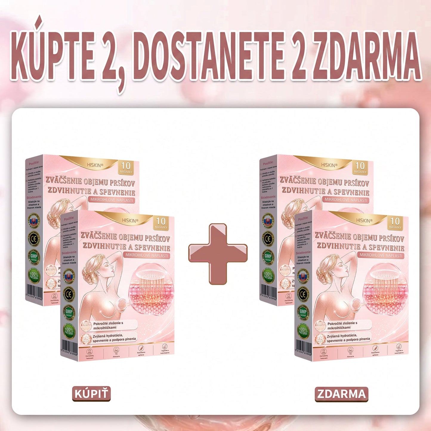 💦HISKIN® Náplasti s mikroihličkami na zväčšenie objemu, spevnenie a lifting poprsia