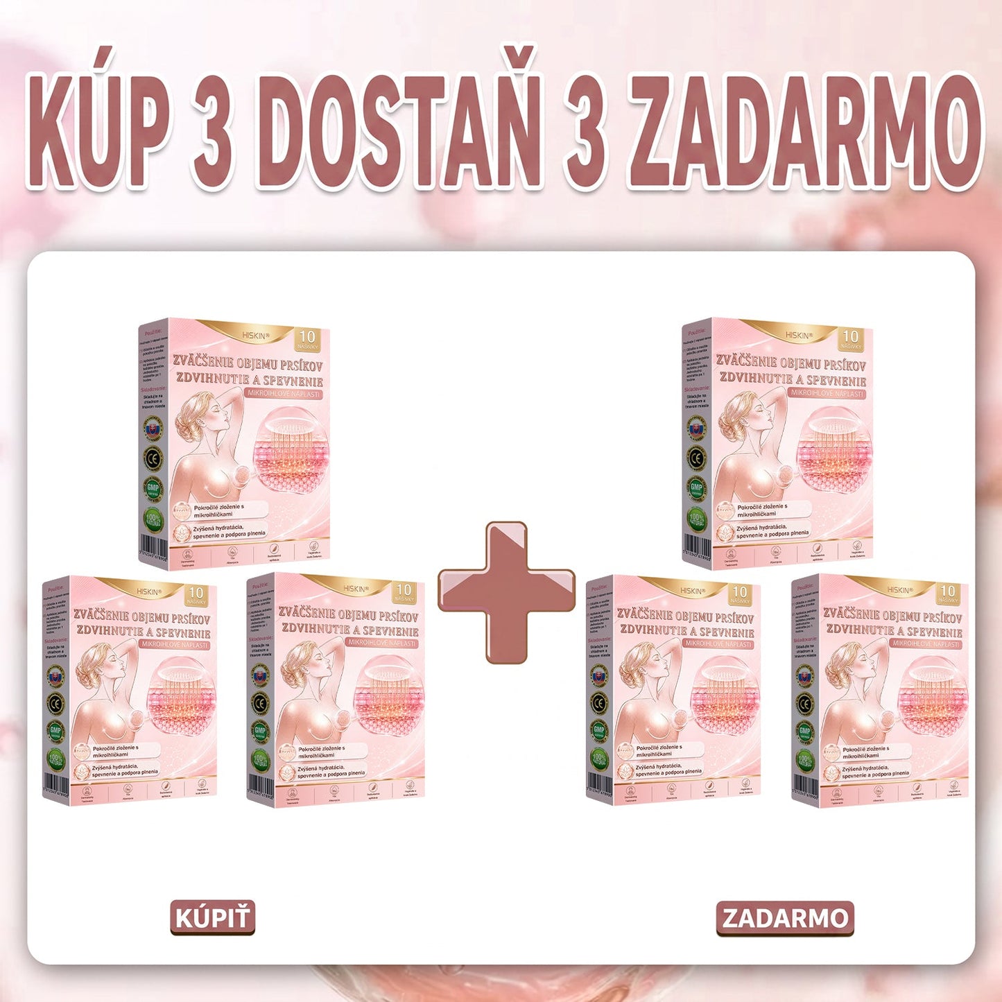 💦HISKIN® Náplasti s mikroihličkami na zväčšenie objemu, spevnenie a lifting poprsia