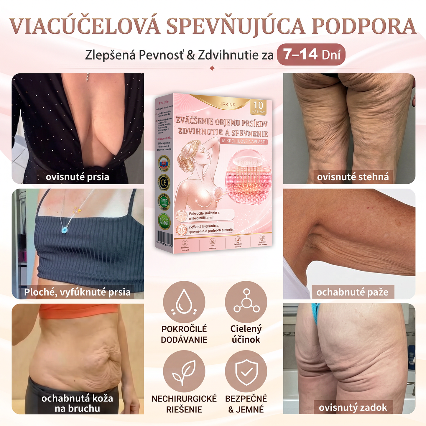 💦HISKIN® Náplasti s mikroihličkami na zväčšenie objemu, spevnenie a lifting poprsia