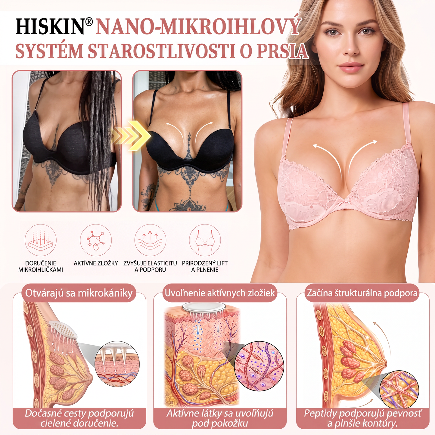 💦HISKIN® Náplasti s mikroihličkami na zväčšenie objemu, spevnenie a lifting poprsia