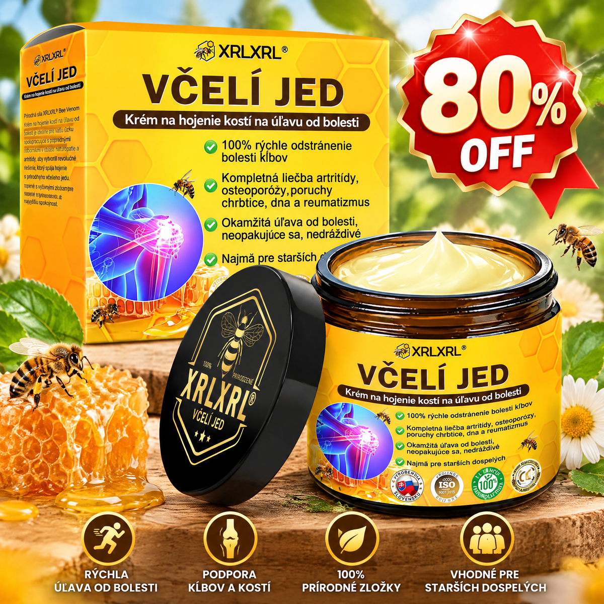 🎉🎉🎉𝙓𝙍𝙇𝙓𝙍𝙇® Krém proti bolesti a na hojenie kostí s včelím jedom (Špeciálne pre starších dospelých）